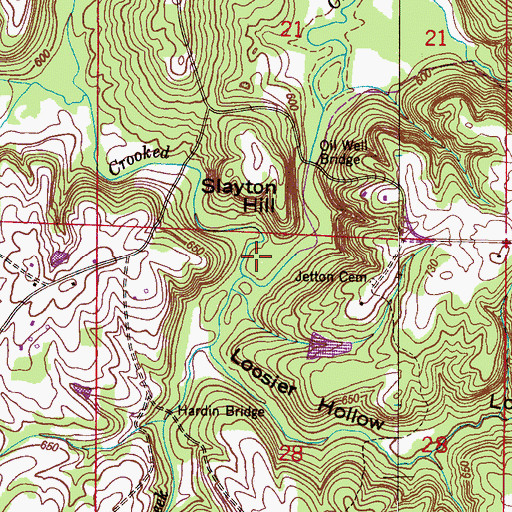 Topographic Map of Vickery Lake, AL