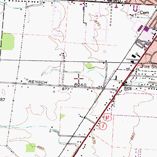 Topographic Map of Autumn Grove, OH