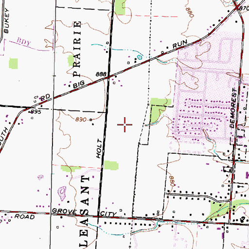 Topographic Map of Concord Lakes, OH