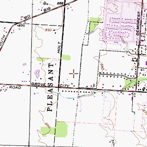 Topographic Map of Concord Park, OH