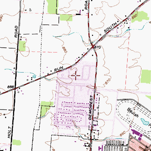 Topographic Map of West Grove North, OH