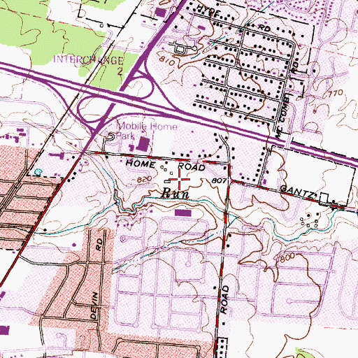 Topographic Map of Pine Manor, OH