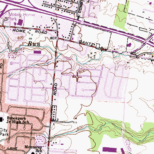 Topographic Map of Park Ridge, OH