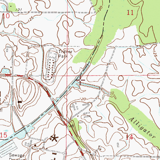 Topographic Map of Alligator Creek, FL
