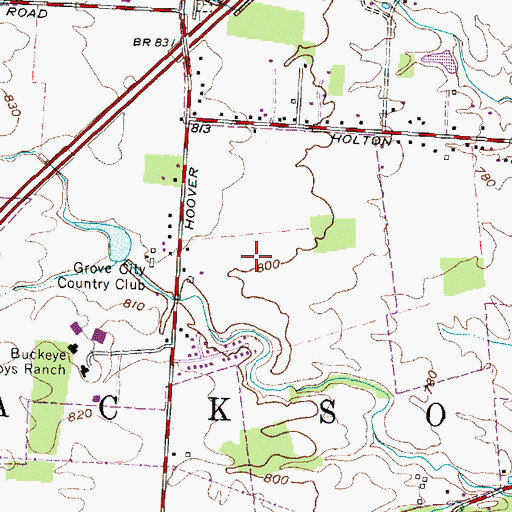 Topographic Map of Meadow Grove, OH