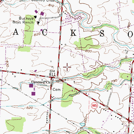 Topographic Map of Landings At Quail Creek, OH
