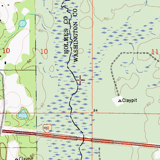 Topographic Map of Alligator Creek, FL