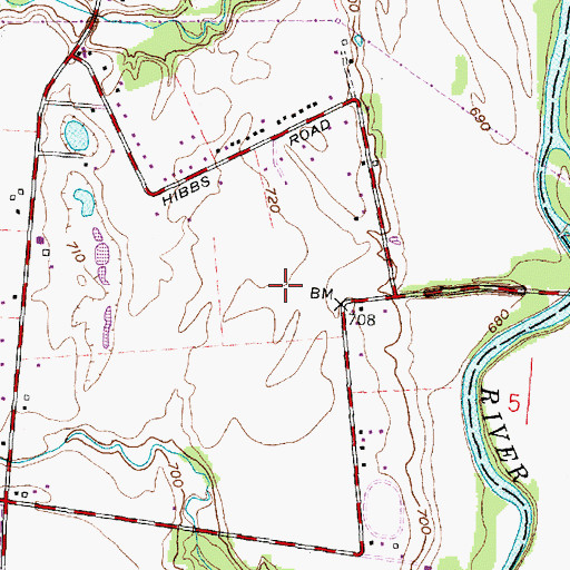 Topographic Map of Scioto Meadows, OH