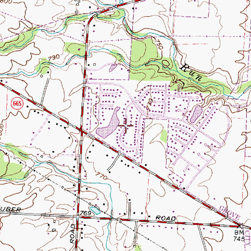 Topographic Map of Indian Trails, OH