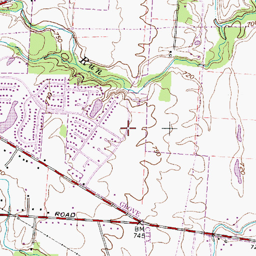 Topographic Map of The Crossing At Grants Run, OH