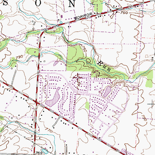 Topographic Map of Hawthorne Woods, OH