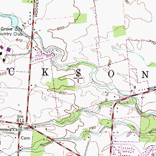 Topographic Map of Quail Creek, OH