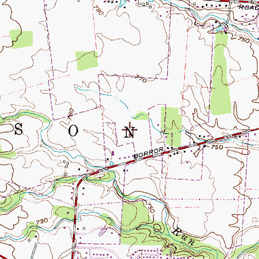 Topographic Map of Meadow Grove Estates, OH