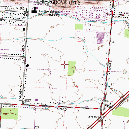 Topographic Map of Hoover Crossing, OH