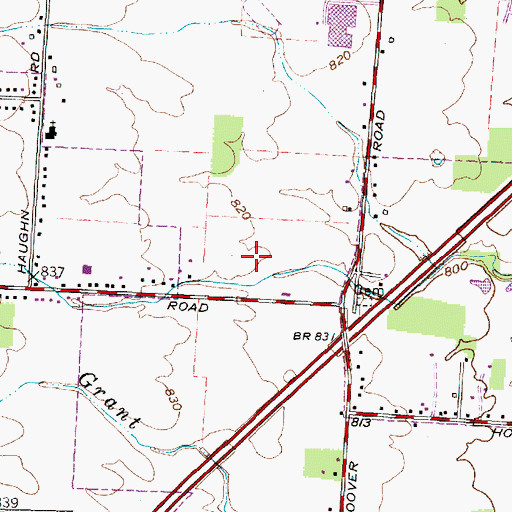 Topographic Map of Margies Cove, OH