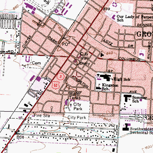 Topographic Map of Woodlawn Addition, OH
