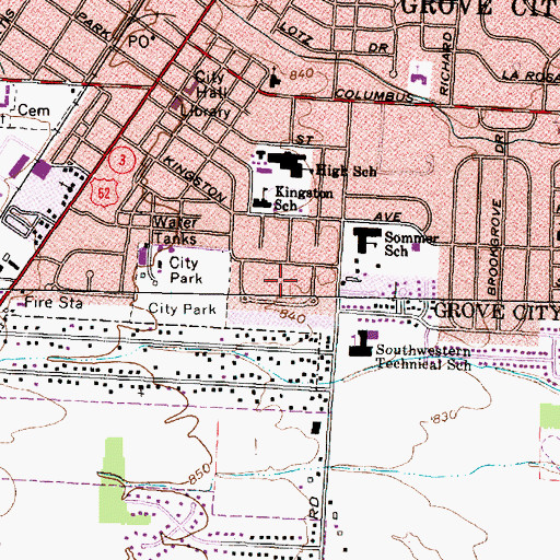 Topographic Map of Kingswood Heights, OH