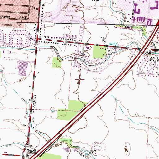 Topographic Map of Briarwood Hills, OH