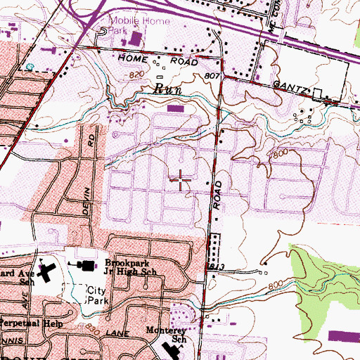 Topographic Map of Highland Park, OH