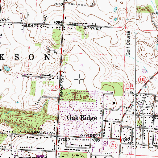 Topographic Map of Audubon Ridge, OH