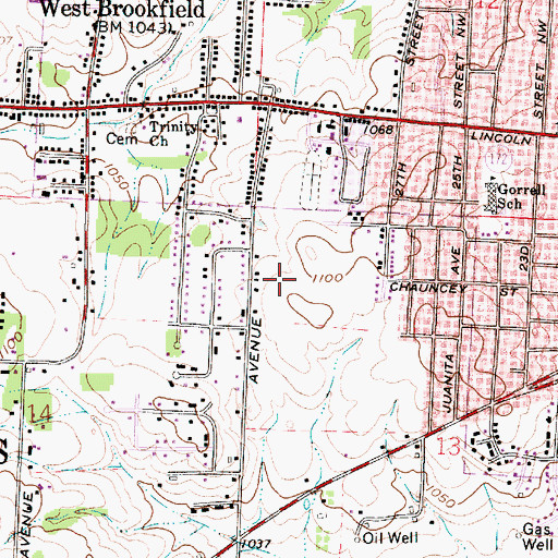 Topographic Map of Autumn Ridge Estates, OH