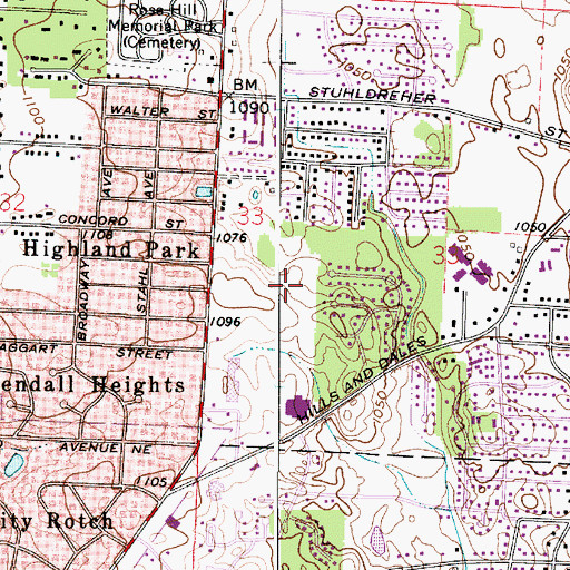 Topographic Map of Carie Hill Estates, OH