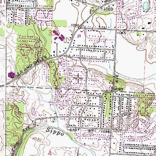 Topographic Map of Cloverdale, OH