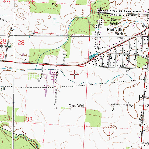 Topographic Map of Knights Crossing, OH