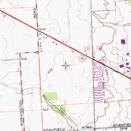 Topographic Map of Fox Harbor, OH