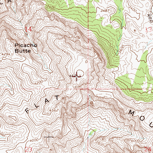 Topographic Map of Coffee Flat Mountain, AZ