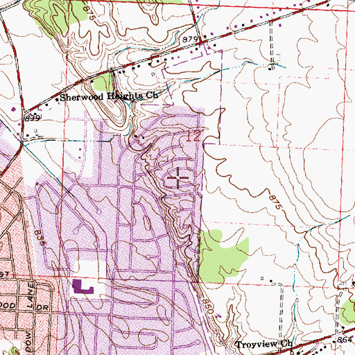 Topographic Map of Hilltop Manor, OH