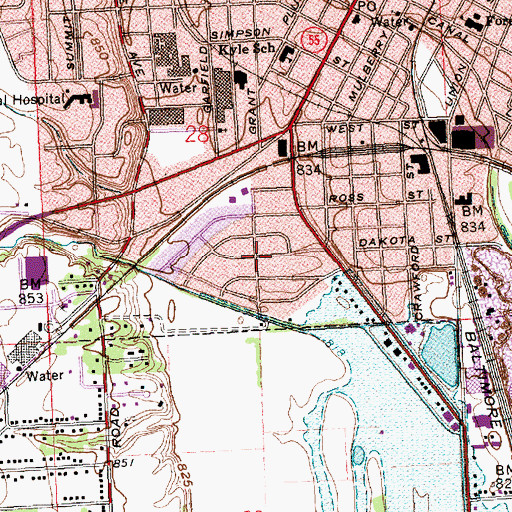 Topographic Map of Southview Estates, OH