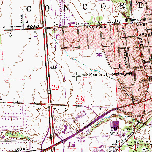 Topographic Map of Hawk Cove, OH
