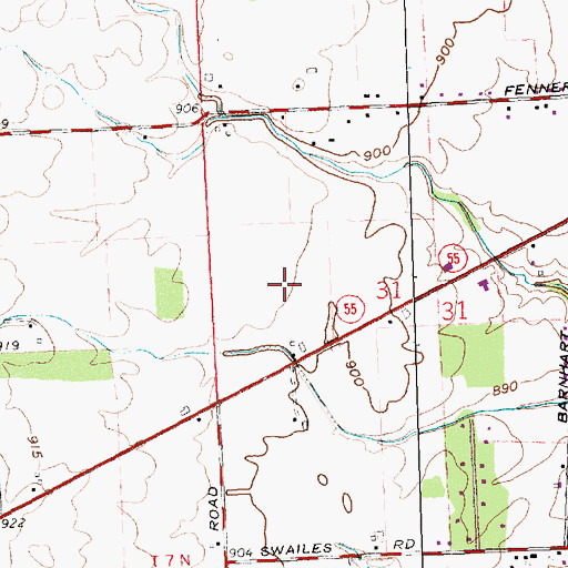 Topographic Map of Edgewater, OH