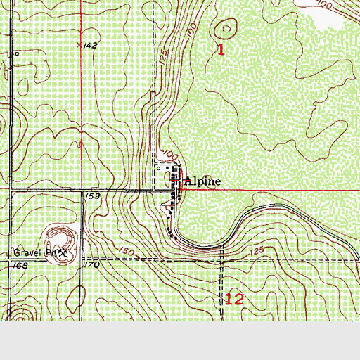 Topographic Map of Alpine, FL