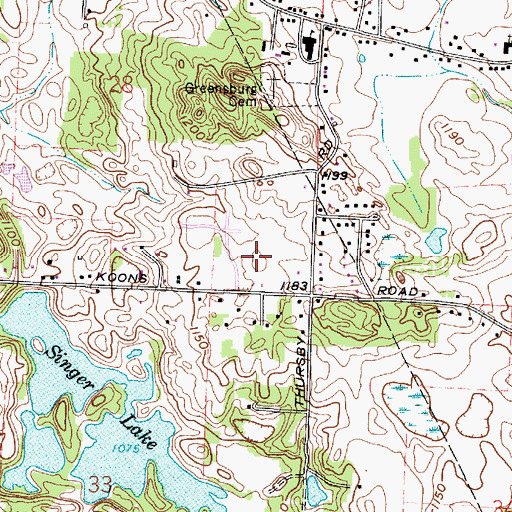 Topographic Map of Fox Run Meadows, OH