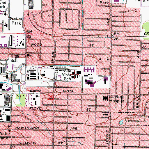 Topographic Map of Alta Vista Elementary School, FL