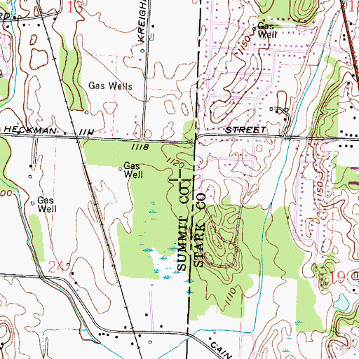 Topographic Map of Paddington Woods, OH