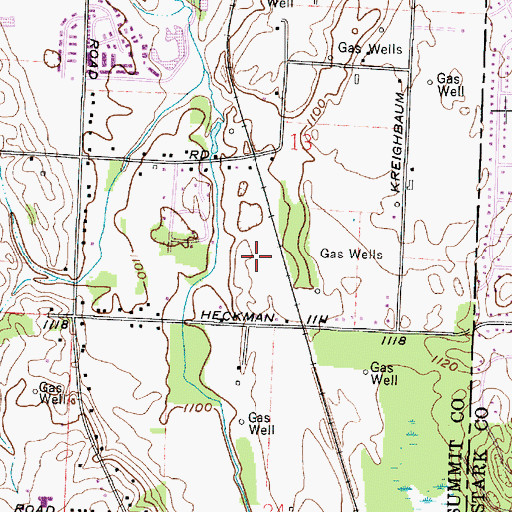 Topographic Map of Park Ridge Estates, OH