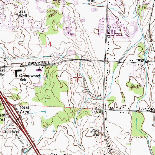 Topographic Map of Raintree Estates, OH