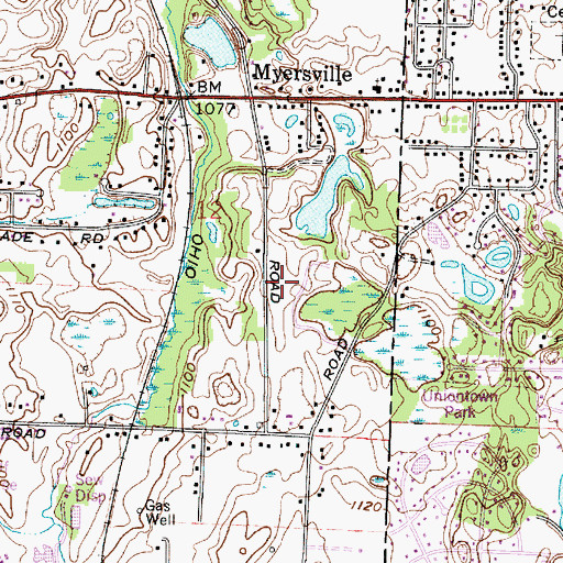 Topographic Map of Mystic Pointe, OH