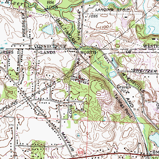 Topographic Map of Pressler Heights, OH