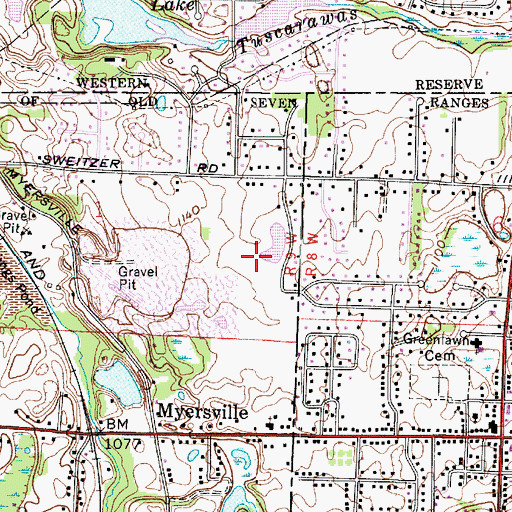 Topographic Map of McChesney Meadows, OH