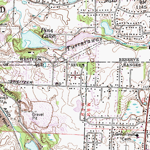 Topographic Map of McChesney Acres, OH