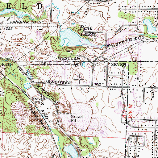 Topographic Map of Kimberly Valley, OH