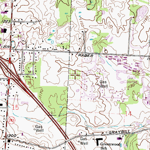 Topographic Map of Saullos Acres, OH