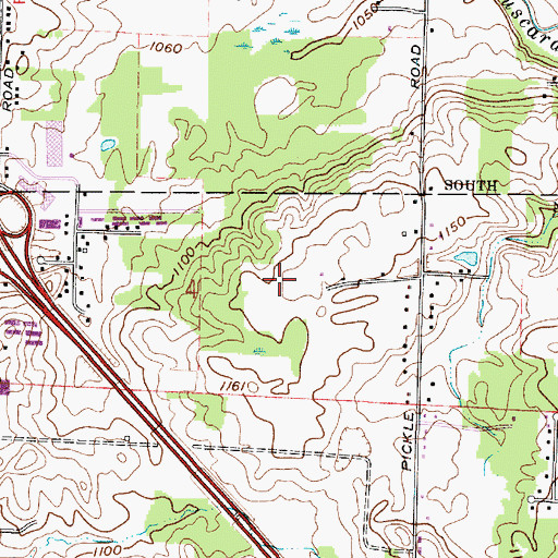 Topographic Map of Chenoweth Estates, OH