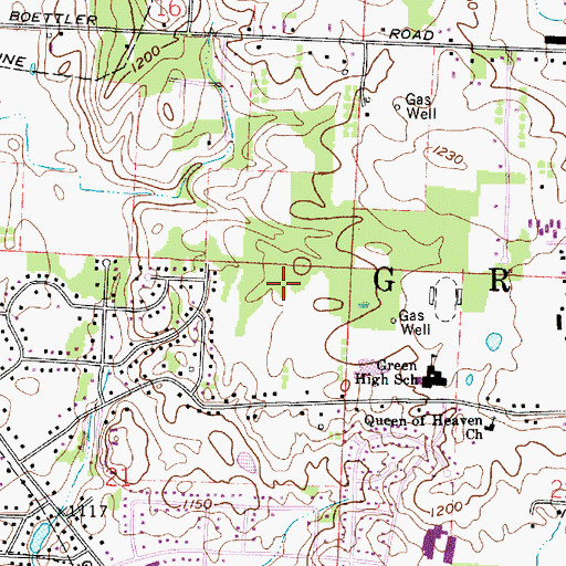 Topographic Map of Villages At Meadow Wood, OH