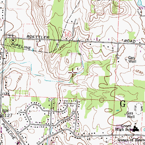 Topographic Map of Meadow Wood, OH