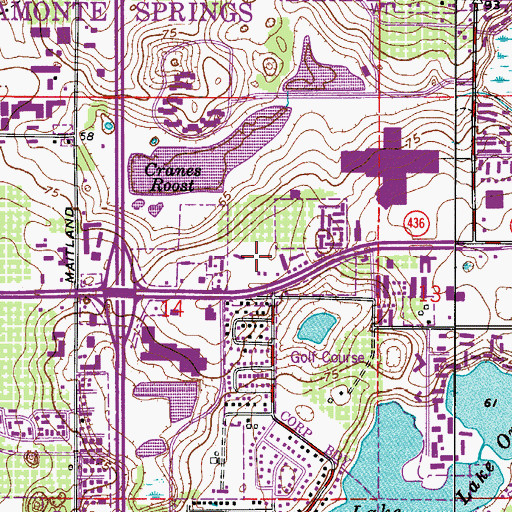 Topographic Map of Altamonte Springs School, FL